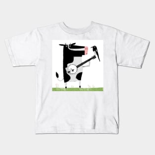 Banjo Cow with magpie Kids T-Shirt